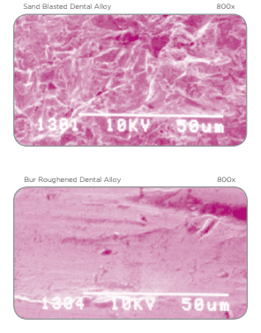 San Blasted Dental Alloy vs Bur Roughened
